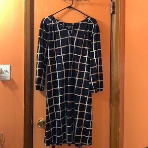 *3 for $25* Luxology Black n Cream Dress w/ belt women size 14